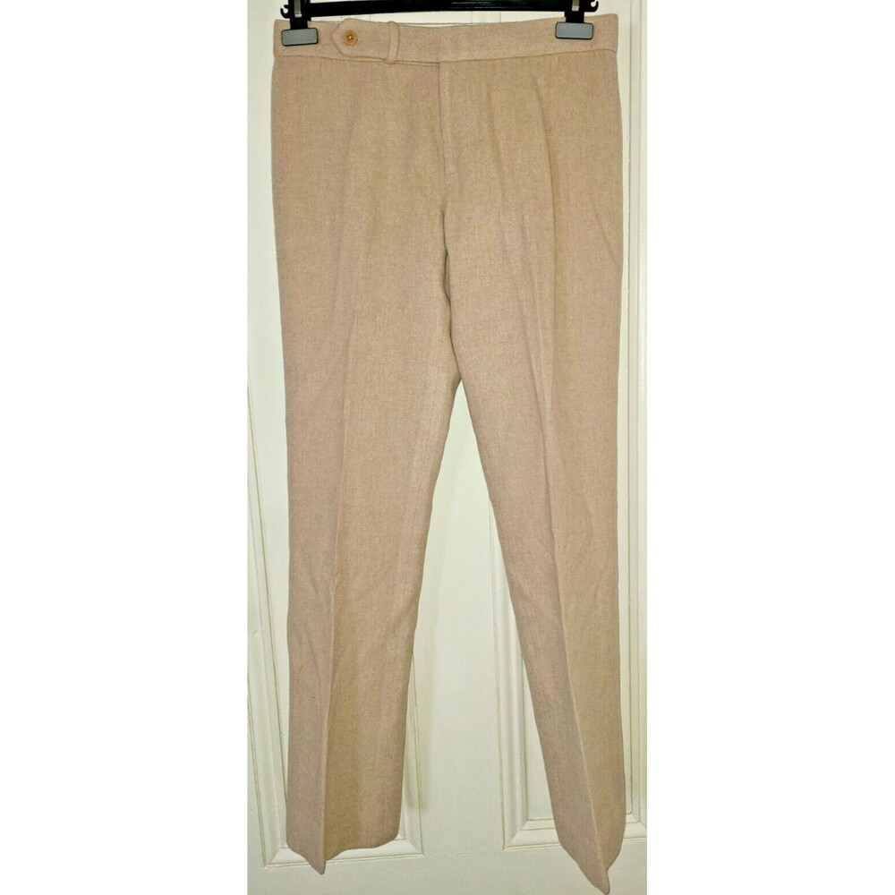 Ralph Lauren Black Label beige wool angora cashmere straight leg pants, ladies 6